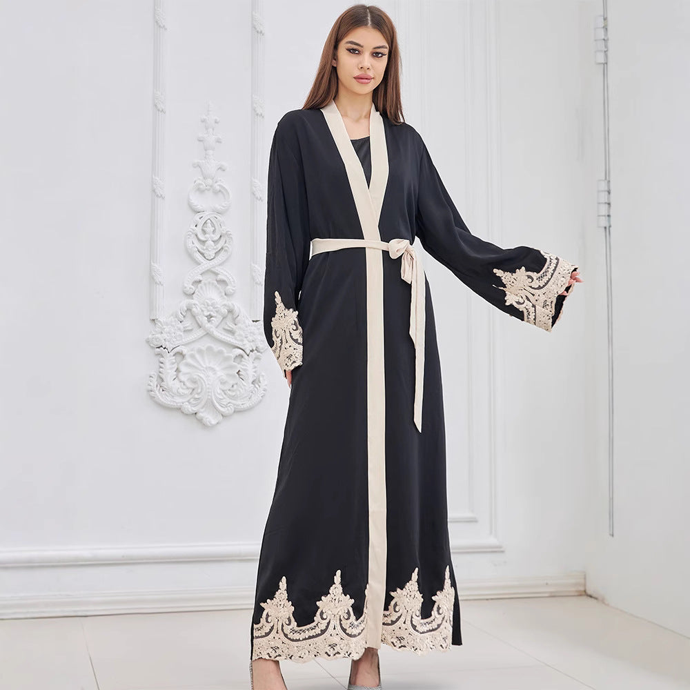 Fashion Embroidered Robe Turkey Casual Cardigan Dress Women