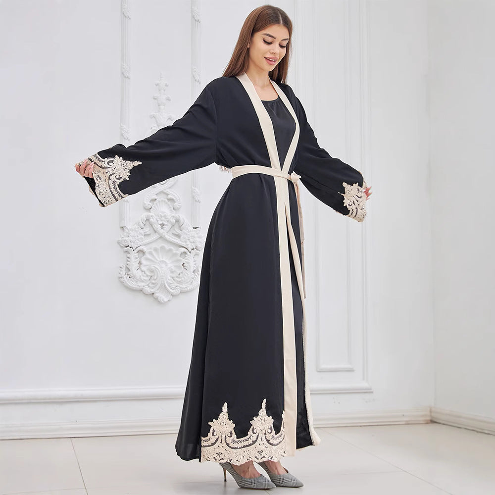 Fashion Embroidered Robe Turkey Casual Cardigan Dress Women