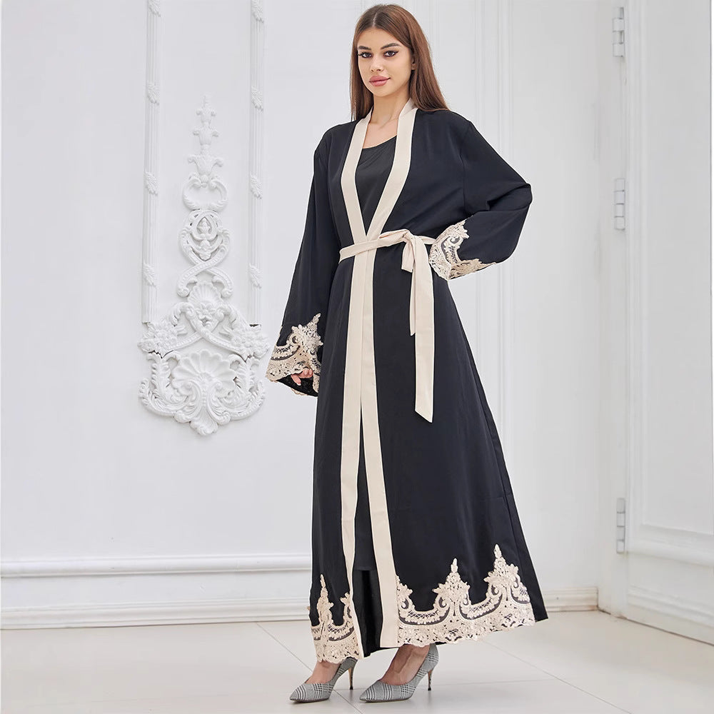 Fashion Embroidered Robe Turkey Casual Cardigan Dress Women