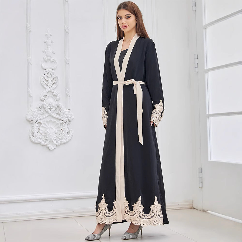 Fashion Embroidered Robe Turkey Casual Cardigan Dress Women