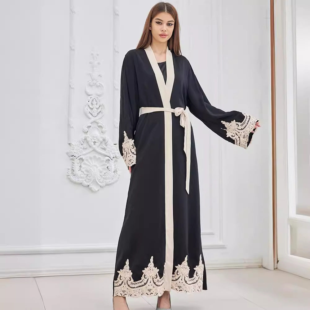 Fashion Embroidered Robe Turkey Casual Cardigan Dress Women