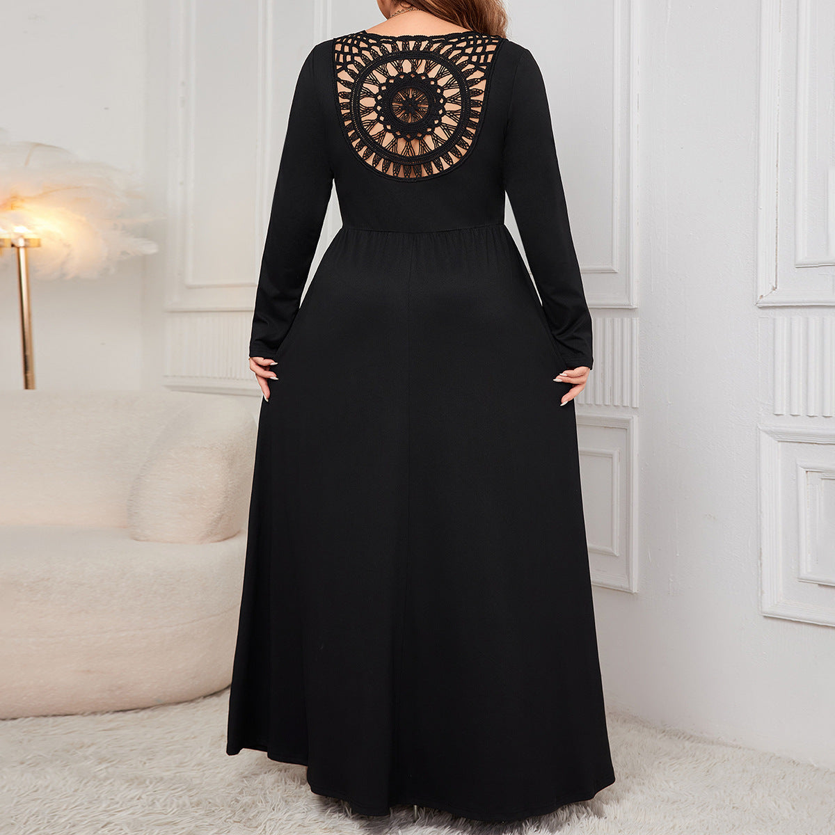 Loose Long Sleeve Dress High Waist