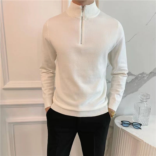 Half Turtleneck Zipper Bottoming Sweater Men
