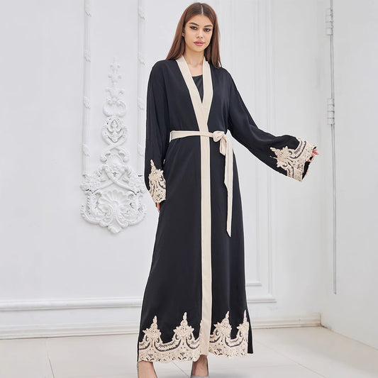 Fashion Embroidered Robe Turkey Casual Cardigan Dress Women