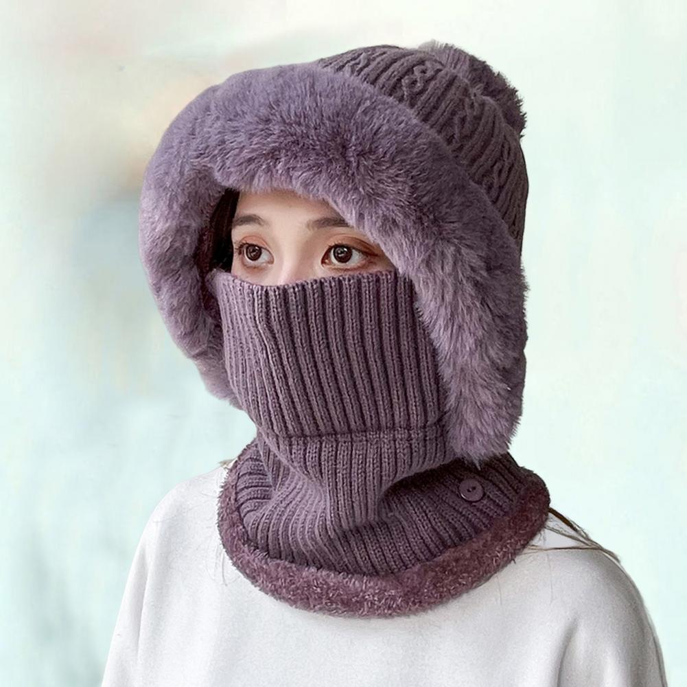 Knitted Hat Pompom Plus Ears Protection