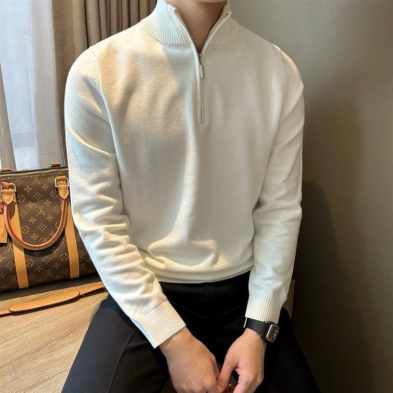 Half Turtleneck Zipper Bottoming Sweater Men